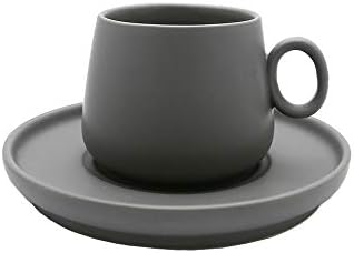 GJCQZQ Прост Порцеланов Комплект кафеени чаши и блюдец обем 250 мл, 8,45 грама, Обикновено Гладки Чаши за Мляко, на Новост, на