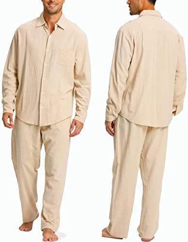Мъжки Комплекти спално Бельо, YAOGRO, Костюми: Плажни Ризи с копчета от 3 теми, Ежедневни Свободни Панталони,