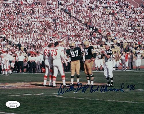Боб Скоронски и Уили Дейвис Подписаха Снимка с Автограф 8X10 за Пакетиране JSA AB54999 - Снимки NFL С автограф