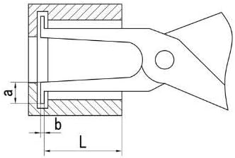 Измервателен уред с вътрешен канавкой, Калибър Вътре шублер, 15-35 mm, a: 3 мм, b: Φ3 mm, L: 50 мм