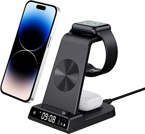Безжично Зарядно устройство leChivée за устройства на Apple, Докинг станция за безжично зареждане 3 в 1 за iPhone 14 Pro