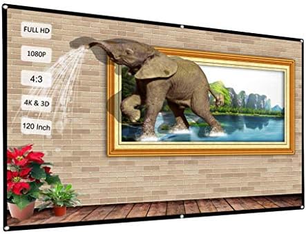 YTYZC 120-ИНЧОВ Проекторный на Екрана 4:3 Сгъване за Домашно Кино Бял Портативен 3D Домашно Кино Стенен монтаж