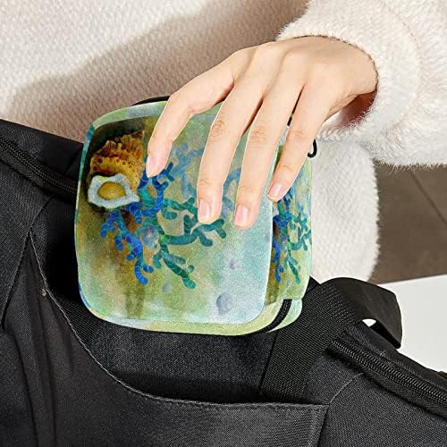 Чанта за съхранение на Хигиенни Кърпички ORYUEKAN, Преносими Многократна употреба Менструални Тампони джоб, Чанта за Съхранение на Тампони за Жени и Момичета, Коралов?