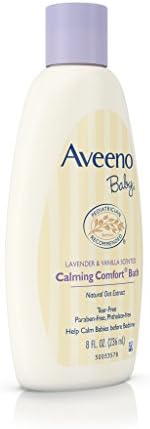 Aveeno Детско успокояващо средство за измиване на тави, без сълзи, Лавандула и ванилия, 8 течни унции (опаковка от 6 броя)
