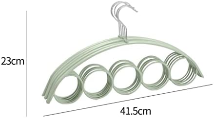 CFSNCM Закачалка за шалове и шал, колан, Вратовръзка, 5 пръстени, Закачалка за съхранение на Кука Закачалка за дисплея Цвят: зелен, размер: 41 * 23 cm)