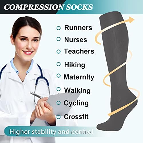 Компресия чорапи ACTINPUT за жени и мъже с кръвообращението 8 двойки 15-20 мм живачен стълб.календар. - Най-добрата подкрепа