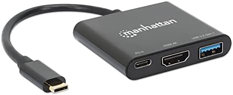 Manhattan 130622 Док-конвертор USB-C HDMI 3-в-1 с подаване на храна