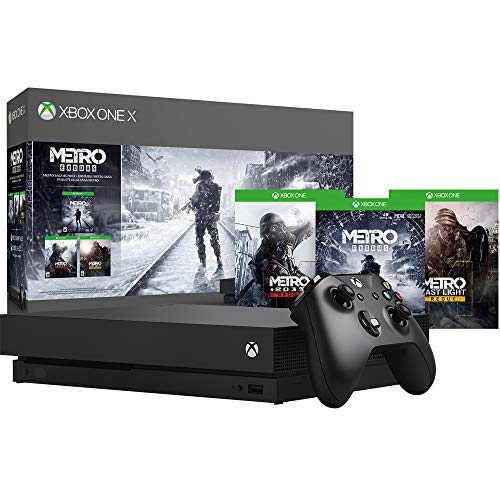 Microsoft (CYV-00279 конзола Xbox One X обем 1 TB с контролер Метро Saga) включва в себе си 3 игри Метро, зарядната станция