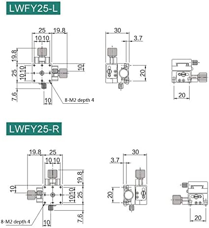 Ос XY LWF25 25x25 мм LWFY25-L с канавкой под формата на ласточкиного на опашката, управлявана ръчно регулиране
