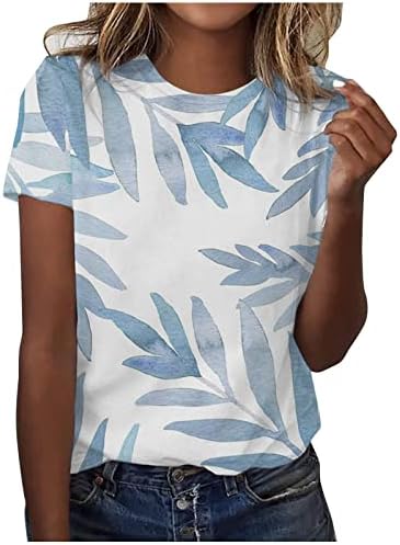 Дамски Блузи 2023, Летни Тениски с Къс ръкав, Блузи С Флорални Принтом, Свободни Топове в Ретро стил, който е Кръгъл