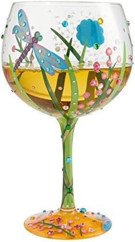 Коктейлна чаша за джина Enesco Designs by Lolita Dragonfly Copa de Балон, 1 брой (опаковка от 1), Многоцветен