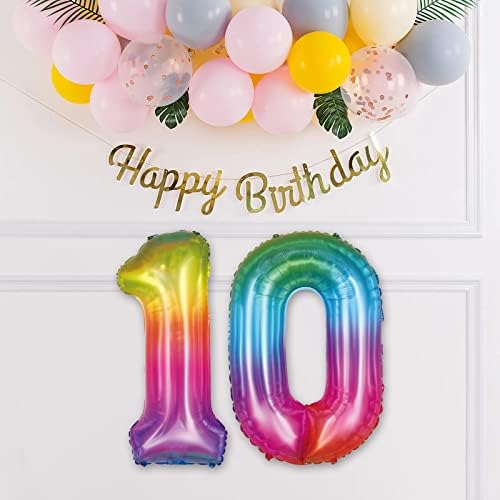 40 Инча, Модел Jelly Балон с номер 10, Гигантски балони от mylar с цифров Печат на 10-ти Рожден Ден, Украса от Балони за Момчета