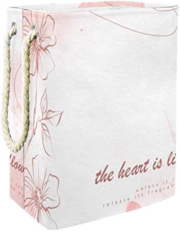 Кошница за дрехи MAPOLO Розово сърце във формата на Цвете Сгъваема кошница за съхранение на бельо с дръжки Подвижни