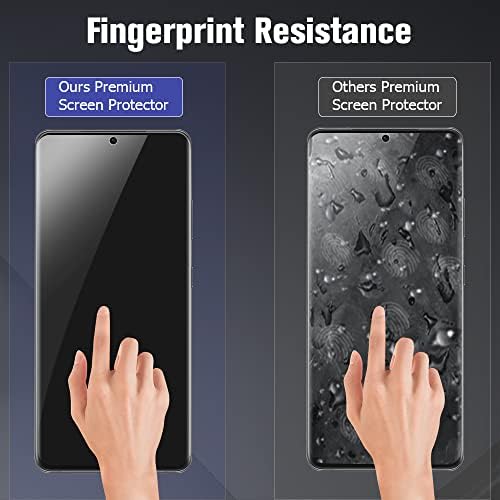 [2 + 2] Защитно фолио за дисплея на Galaxy S20 Ultra от закалено стъкло + Защита на обектива на фотоапарата [Твърдост 9H] [Съвместим отпечатък от пръст] 3D Извити HD Прозрачна Стък