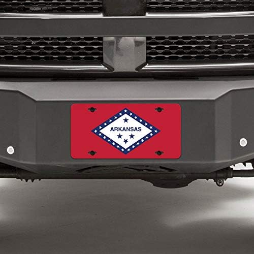 Флаг на щата Арканзас, виси Етикет с Номер на знака, е Новост за Суета, Метал | Метал с UV-печат | 6 сантиметра