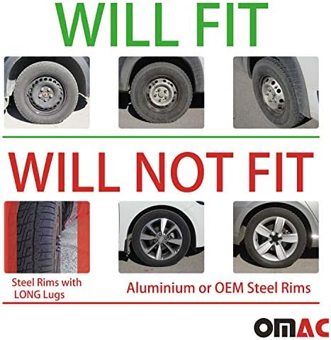 15-Цолови тасове OMAC за Kia Soul Черен Мат и Бял 4 бр. Капака Джанти - Шапки ступиц - Подмяна на външната повърхност на автомобилни гуми