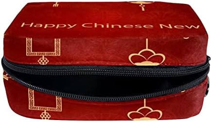 TBOUOBT Косметичка За Грим, Пътна Косметичка, Bag-Чанта, дамска чанта с цип, Китайски Коледен Модел от Червено