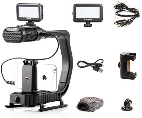Ръчно стабилизатор и видео Led светлини за камерата DJI OSMO iPhone, дръжка Sevenoak и вграден стереомикрофон