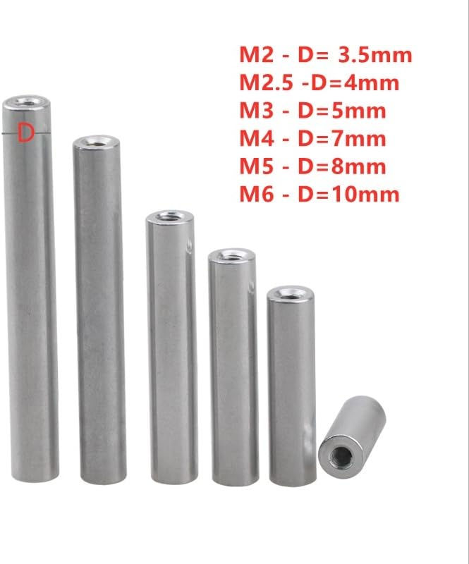 5-10 бр. алуминиеви распорные пръти M2 M2.5 M3 M4 M5 M6 кръгла алуминиева распорный винт за распорных пръти RC-шипове- (Площ: M2.5 10 бр., дължина: 12 мм)