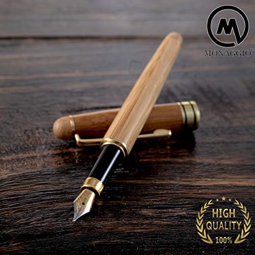 Великолепна бамбук писалка MONAGGIO от луксозен дървен материал, с многократна употреба на датчиците, с красив дървен корпус