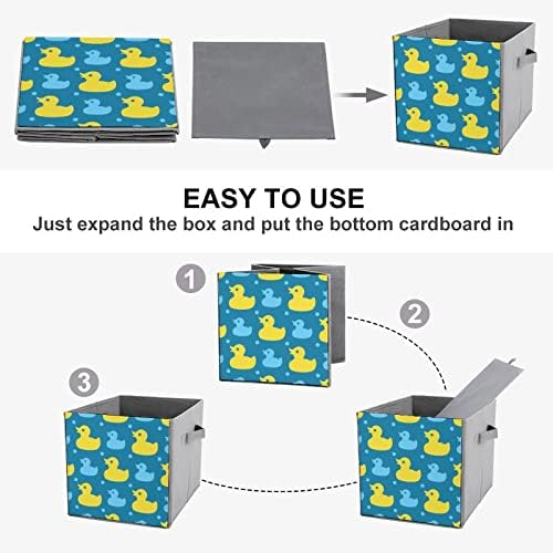 Жълти Гумени Патици Сгъваеми Кутии За Съхранение На Кубчета Организатор На Модни Тъканни Кутии За Съхранение