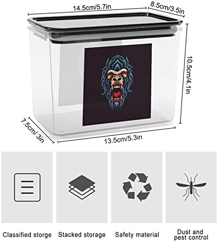 Пластмасови Прозрачни Кутии За Съхранение на Хранителни продукти Gorilla Head С Уплътнителен Капак