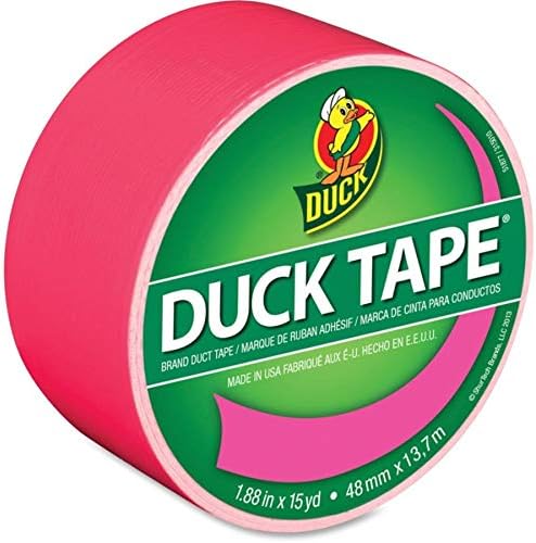 Цветното тиксо Duck Brand 1265016, Неоново розово, 1,88 Инча х 15 Ярда, В една ролка
