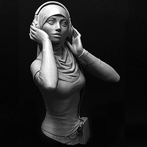 Goodmoel 108 мм Древна Фэнтезийная Жена-Воин, Слушане на музика, Модел Бюст от Смола / Комплект за леене под