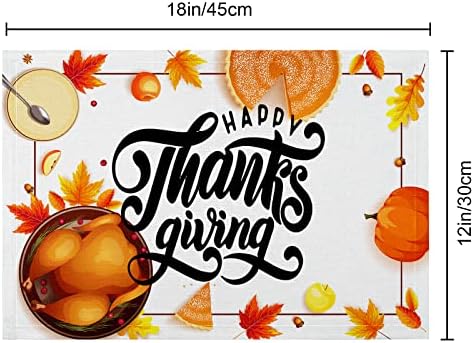 Bianlte С Деня на Благодарността, Комплект от 4 салфетки за пуйка с Кленовыми листа, Есенни Салфетки за маса