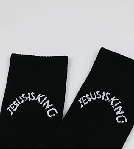LifeShine 2 Опаковки Модни Чорапи Sunday Service Trust God Jesus and is King Чорапи от Памучен плат с Двойно Пряжей за Мъже и Жени