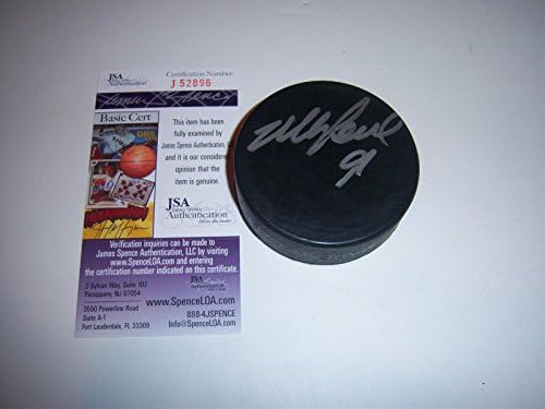 Mike Comrie Ню Йорк Айлъндърс, Ойлърс, JSA / coa Подписаха Хокей шайба - за Миене на НХЛ с автограф