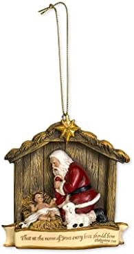 Всяко Коляно Трябва да се Поклони 3,5 х 4 инчов широк Рождественскому декорация от смола и камък
