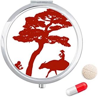 Китай Крава Дърво Култура План Хапчета За Носене В Джоба Кутия За Съхранение На Лекарства Контейнер Опаковка