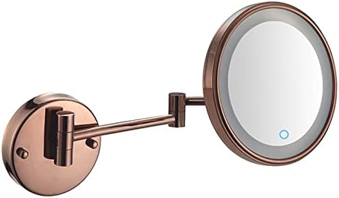 Огледало за грим с докосване на затъмняване, с подсветка и 10-кратно увеличение, Монтиране на Тоалетен огледало с led осветление,