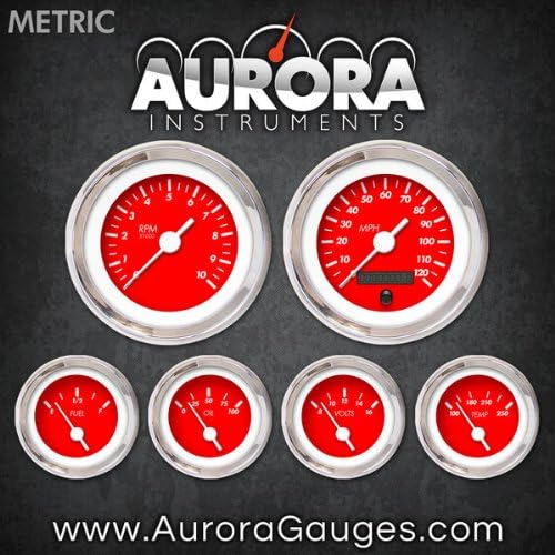 Aurora Instruments 6730 Набор от червени метрични маркери за 6-ти калибър (бели реколта игла, Хром пръстени за тапицерия, комплект