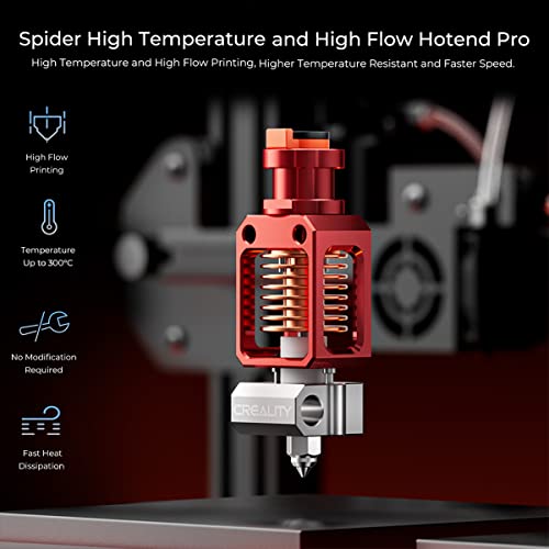 Creality Spider Hotend Pro Поддържа печат при висока температура и високо разхода на 300 ℃ 300 мм/с за принтери серия Creality