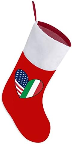 Обичам Да итало-Американски Коледни Чулками Червено Кадифе, с Бял Пакет шоколадови Бонбони, Коледни Декорации
