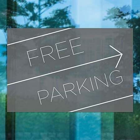 CGSignLab |Безплатен паркинг -Основният черен Панел на прозореца | 36 x 24