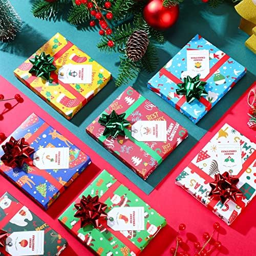 36 Опаковки, Коледни подаръци картички, Притежателите на Кутии, Празнични подаръци, Кутия с Капак, Лък, Коледна Картичка