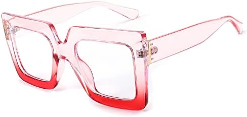FEISEDY Модни Извънгабаритни Квадратни Очила в Рамки в Синьо, Блокиране на Светлина, Очила за Жени B2381