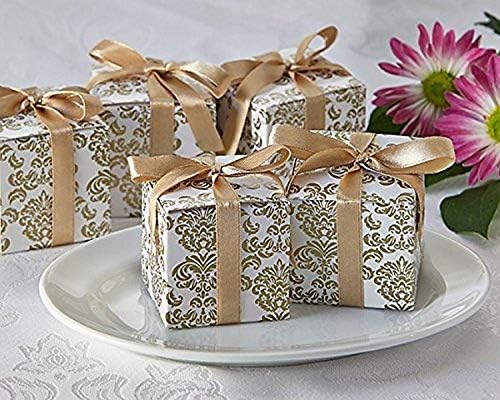 Artisano Разработва Класическа Дамасскую Подарък кутия за подаръци, Злато, 24 опаковки за Партита