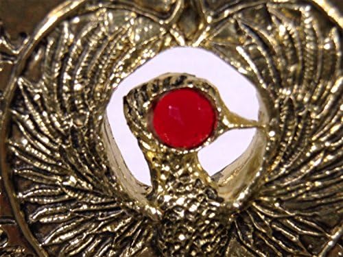 Прическа Индиана Джоунс, Жезъла на РА, антично злато, едно парче метал, червени скъпоценни камъни, акрилна плоча за