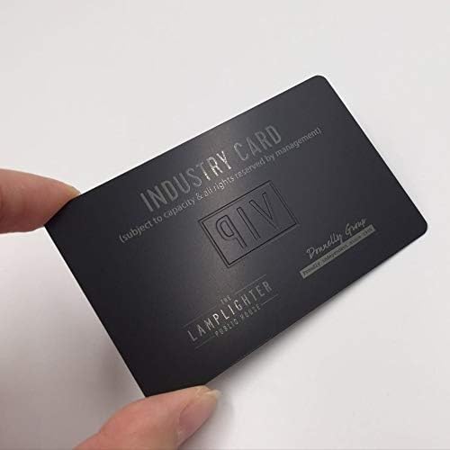 100 бр. /лот, дебелина 0,5 mm, матово черна метална визитка с лазерно гравиране