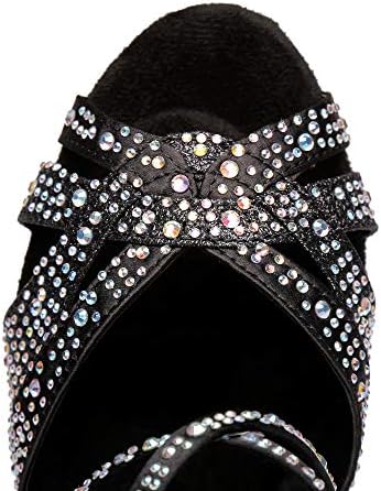 Pierides / Дамски Обувки за Танци балната зала На Замшевой Подметка С Кристали, Блестящи Обувки за Латино Салса,