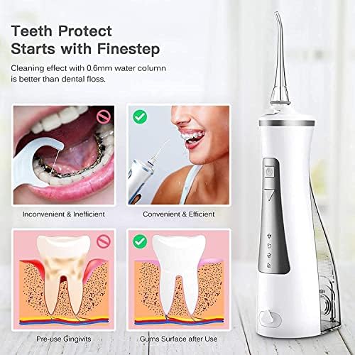 Безжична конец за зъби EYEARN Water Flosser за зъби, 250 мл, Професионален Стоматологичен Иригатор за устната кухина, преносим и акумулаторна батерия, лесен за почистване, Пре