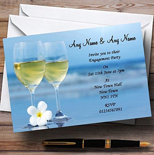 Персонални Покани на парти по повод Ангажименти с Вино, на брега на морето