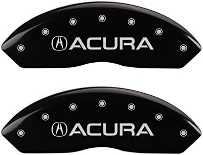 Капачки на челюстите MGP 39018SACUBK с Черно Прахово покритие Acura/Капачка апарати с надпис Acura със сребърни знаци, Набор от 4