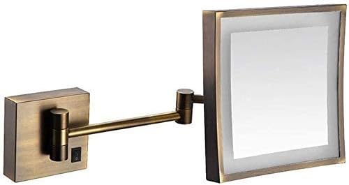 LIANXIAO - Огледало За грим, Тоалетен огледало с 3-Кратно увеличение и Регулируеми Подвижни Квадратна Група, Хромирани