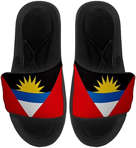 Най-сандали с амортизация ExpressItBest/Джапанки за мъже, жени и младежи - Флаг Антигуа и Барбуда - Antigua & Barbuda
