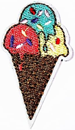 Kleenplus Мини-Нашивка за Сладолед, Сладка Нашивка с Изображение, Сладолед, Бродирана Апликация, Пришитая Нашивка за Дрехи,